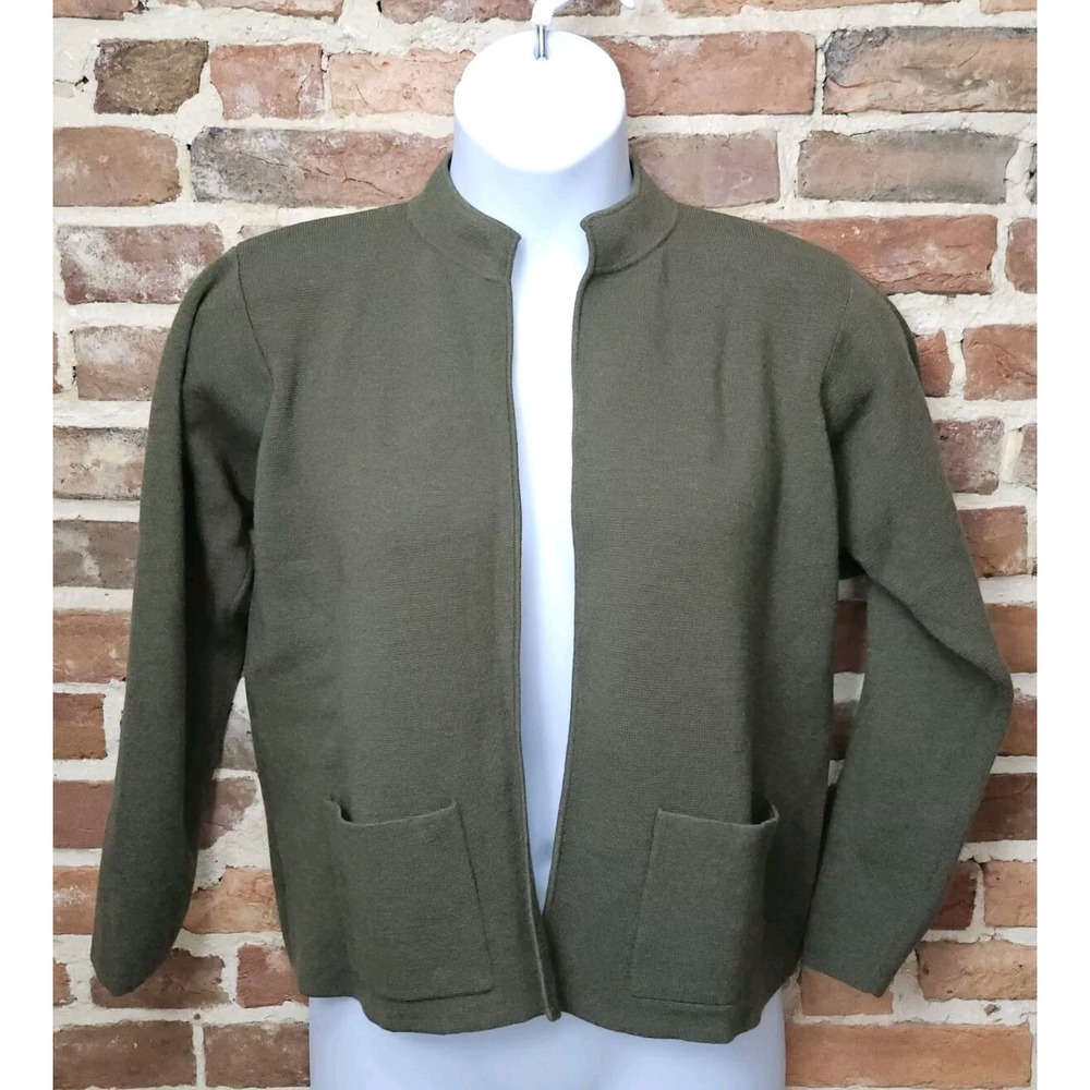 Eileen Fisher Womens Wool Jacket Sweater Open Front Medium‎